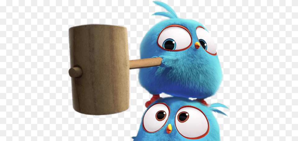 Angry Birds Blues Holding Hammer Image Transparent, Animal, Bird, Device Free Png Download