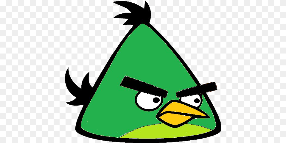 Angry Birds Picture Cartoon Green Angry Birds, Triangle, Clothing, Hat Free Png Download