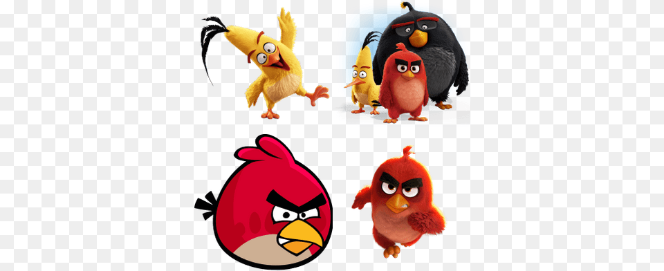 Angry Birds Transparent Images Stickpng Angry Birds Movie Red Chuck And Bomb, Toy, Plush, Animal, Bird Png