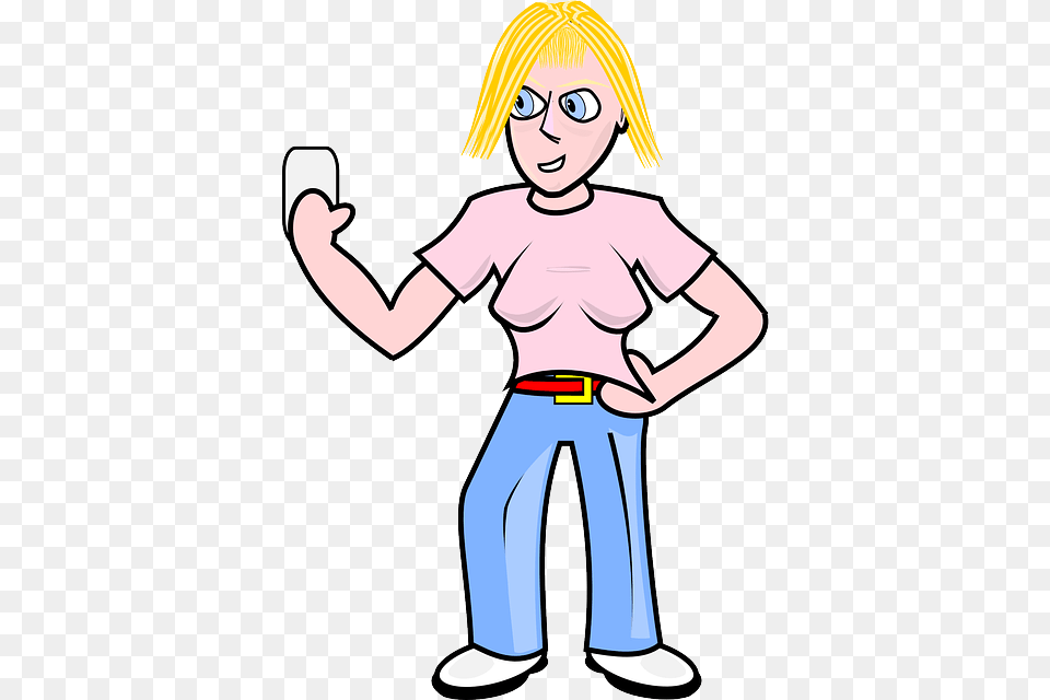 Angry Blonde Female Girl Jeans People T Shirt Teen Girl Clip Art, Book, Comics, Person, Publication Free Png Download