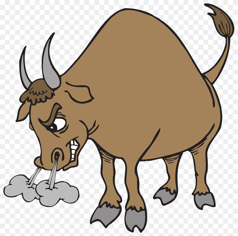 Angry Bull Clipart, Animal, Buffalo, Mammal, Wildlife Png