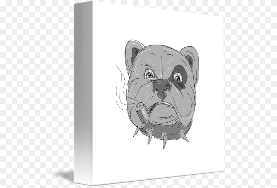 Angry Bulldog Corn Cob Pipe By Aloysius Angry Bulldog Smoking Corn Cob Pipe Drawing, Art Png Image