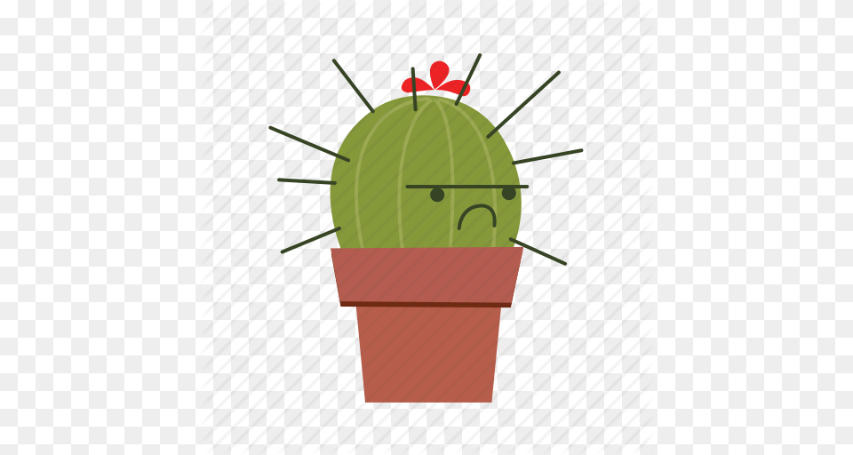 Angry Cactus Mad Icon, Plant, Potted Plant Png Image