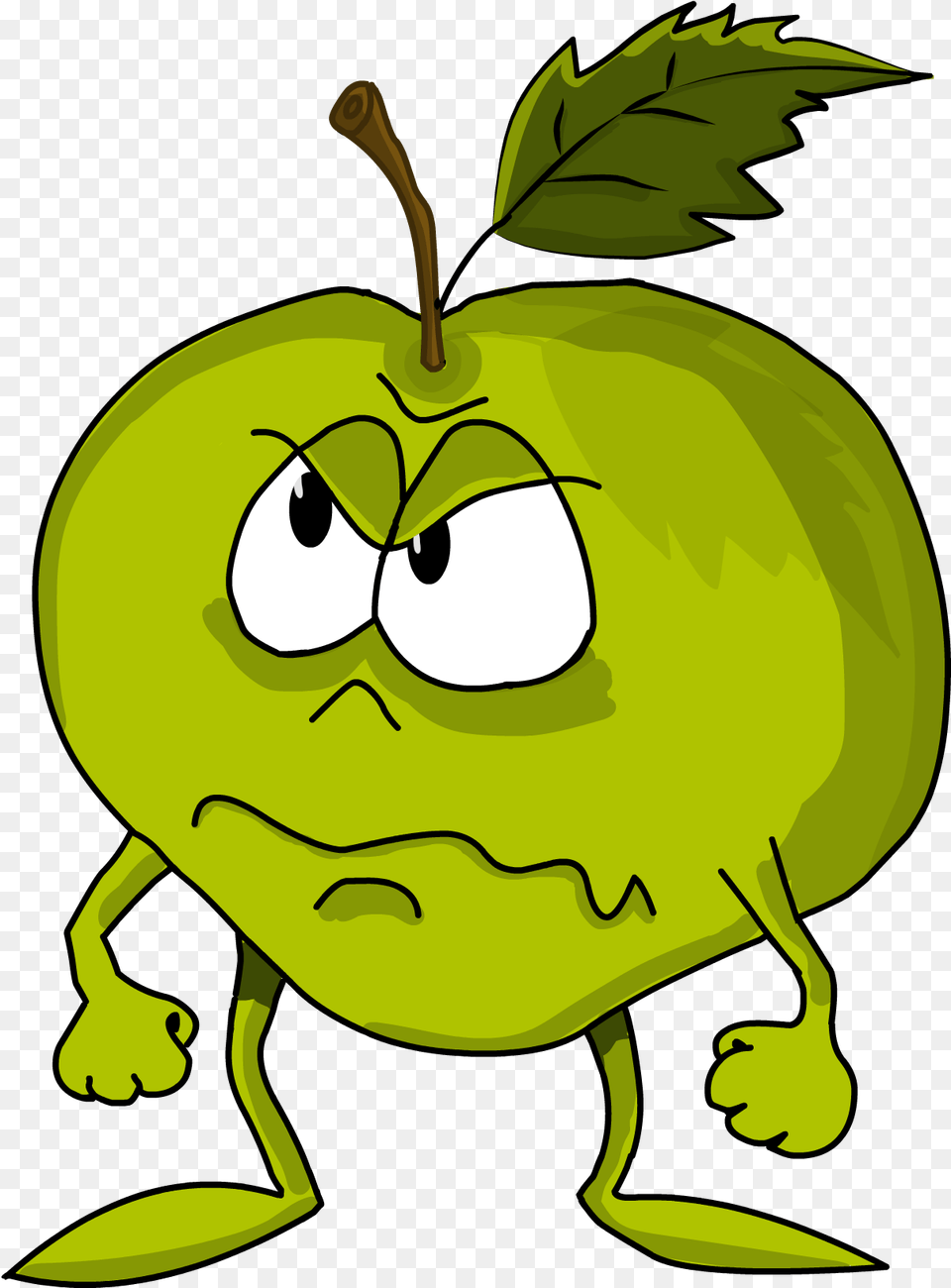 Angry Cartoon Apple Drawing Image Reaction Of Acids With Metal Oxides, Green, Food, Fruit, Produce Png