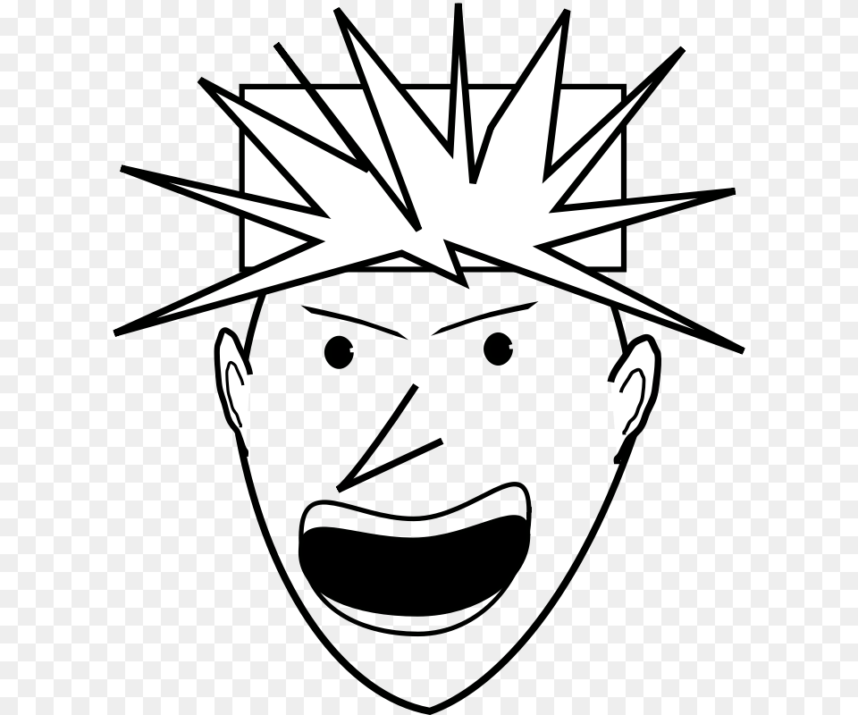 Angry Cartoon Man, Stencil, Logo Free Transparent Png