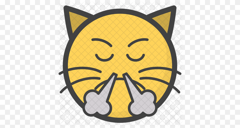 Angry Cat Emoji Icon Of Colored Outline Icon, Sticker, Logo Free Png