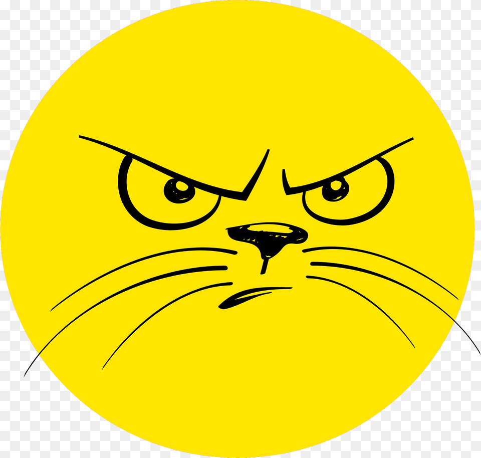 Angry Cat Smiley Clipart, Logo, Animal, Mammal, Pet Free Transparent Png