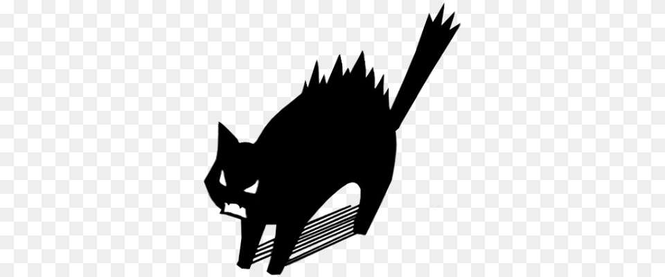 Angry Cat Transparent Arts, Silhouette, Logo, Symbol Png Image