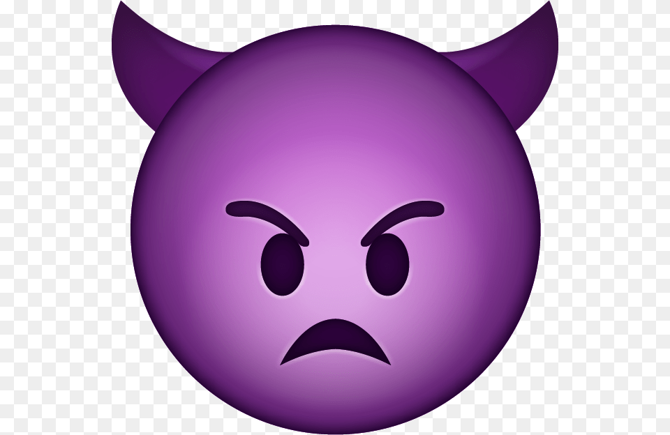 Angry Devil Emoji, Purple Free Transparent Png