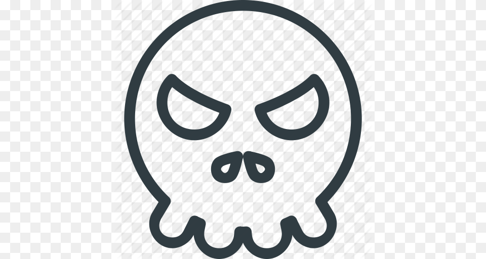 Angry Emoji Emote Emoticon Emoticons Skull Icon, Sticker, Home Decor Png