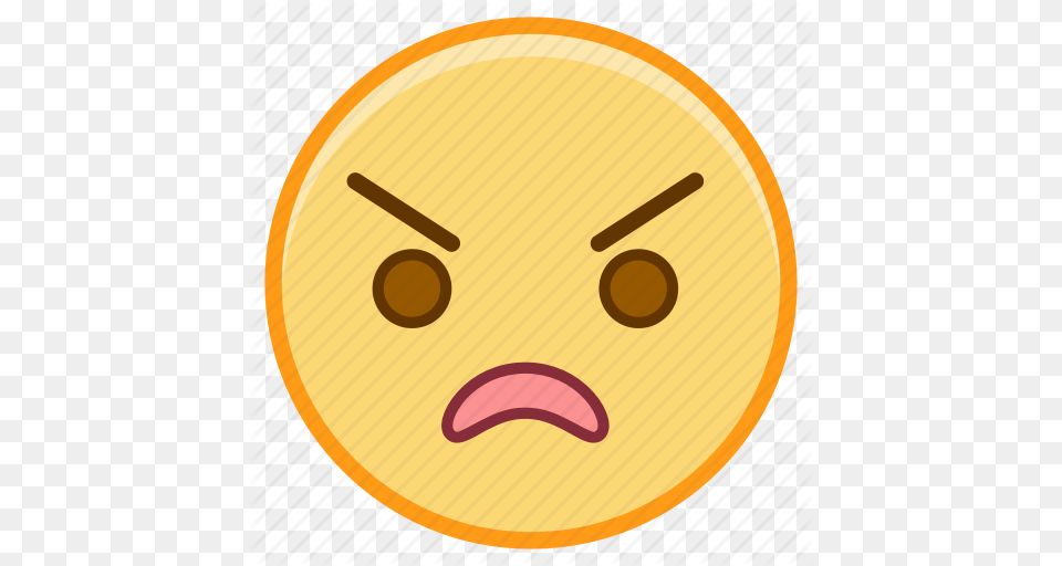 Angry Emoji Emoticon Emotion Face Sticker Icon, Food, Sweets, Disk Free Png