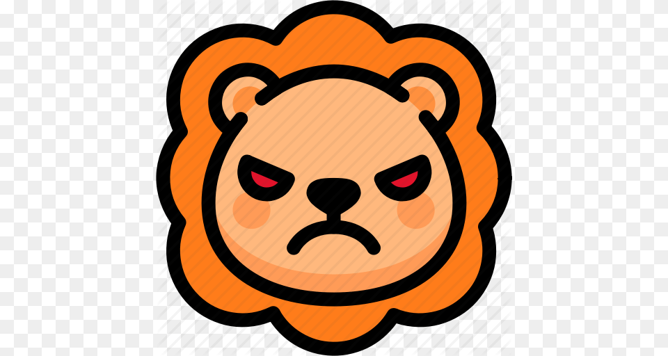 Angry Emoji Emotion Expression Face Feeling Lion Icon, Baby, Person, Snout Png Image