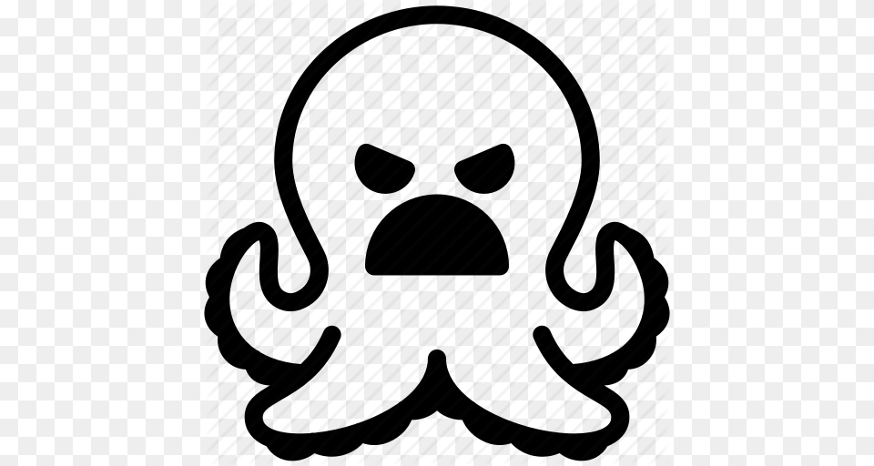 Angry Emoji Emotion Expression Face Feeling Octopus Icon, Electronics, Hardware Free Png