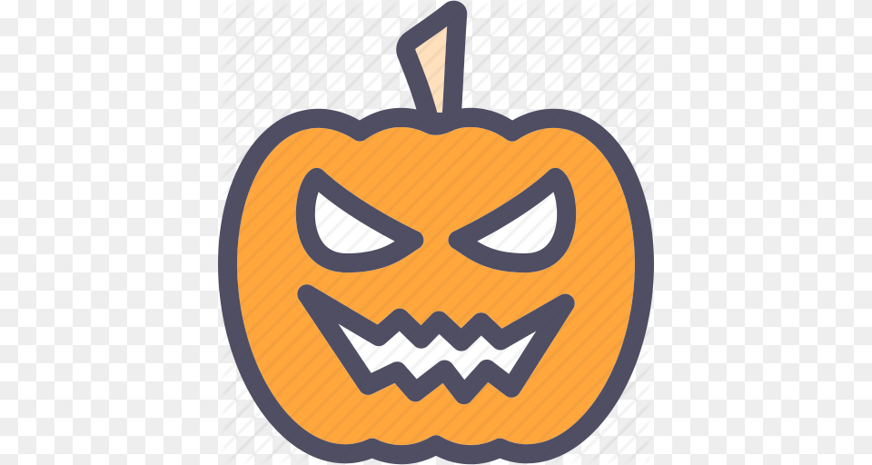Angry Emoji Evil Face Halloween Pumpkin Scary Icon, Food, Plant, Produce, Vegetable Free Png Download