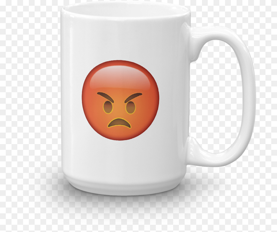 Angry Emoji Face 11oz 15 Oz Coffee Mug Mug, Cup, Beverage, Coffee Cup Free Transparent Png