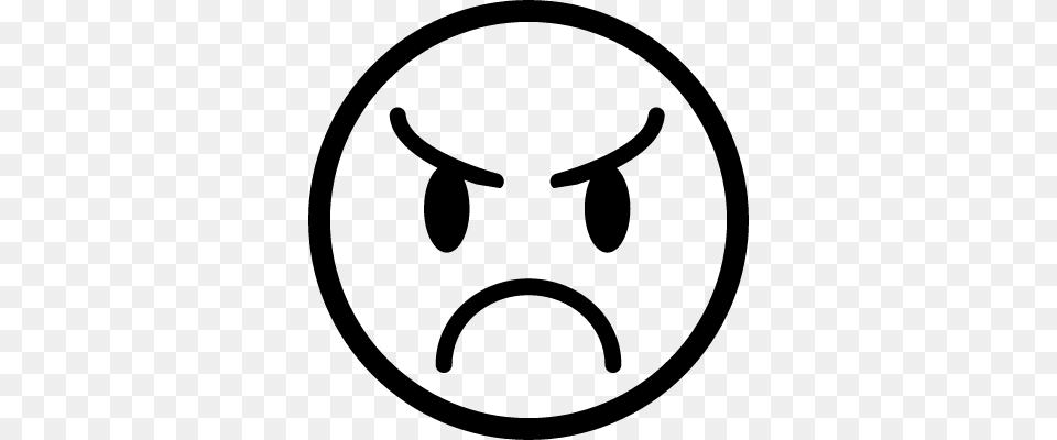 Angry Emoticon Face Vector Angry Face Black And White, Gray Free Png
