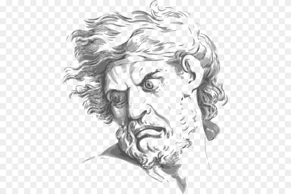 Angry Expression God Bearded Face Man Facial Expression, Art, Drawing, Adult, Person Png