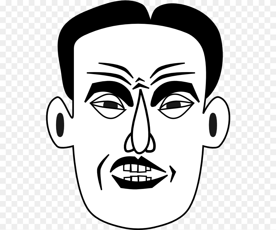 Angry Eyebrows Cliparts Clip Art Frowning Face Clipart Black And White, Stencil, Adult, Male, Man Free Transparent Png