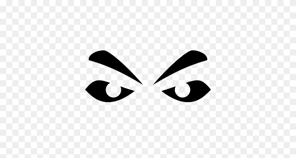 Angry Eyes Icon Of Game Icons, Gray Free Png