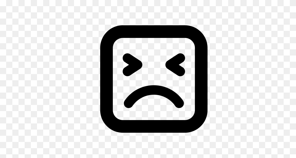 Angry Face Angry Face Angry Smiley Icon With And Vector, Gray Png Image