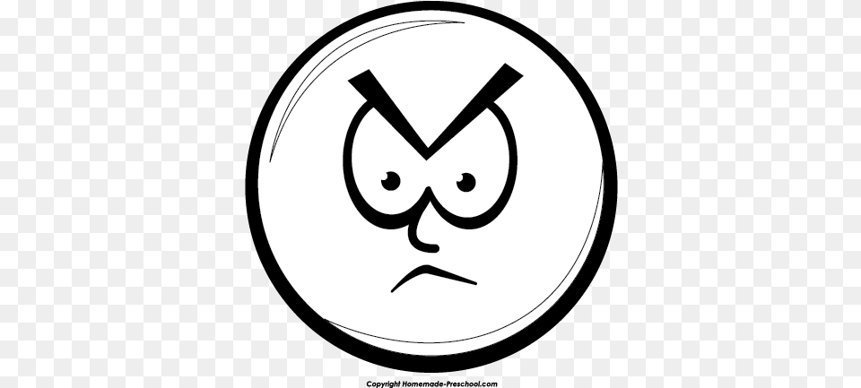 Angry Face Black And White Clipart Of Smiley Face In Black And White, Stencil, Astronomy, Moon, Nature Png Image