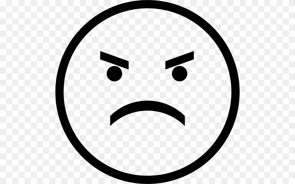 Angry Face Clipart Black And White, Gray Png