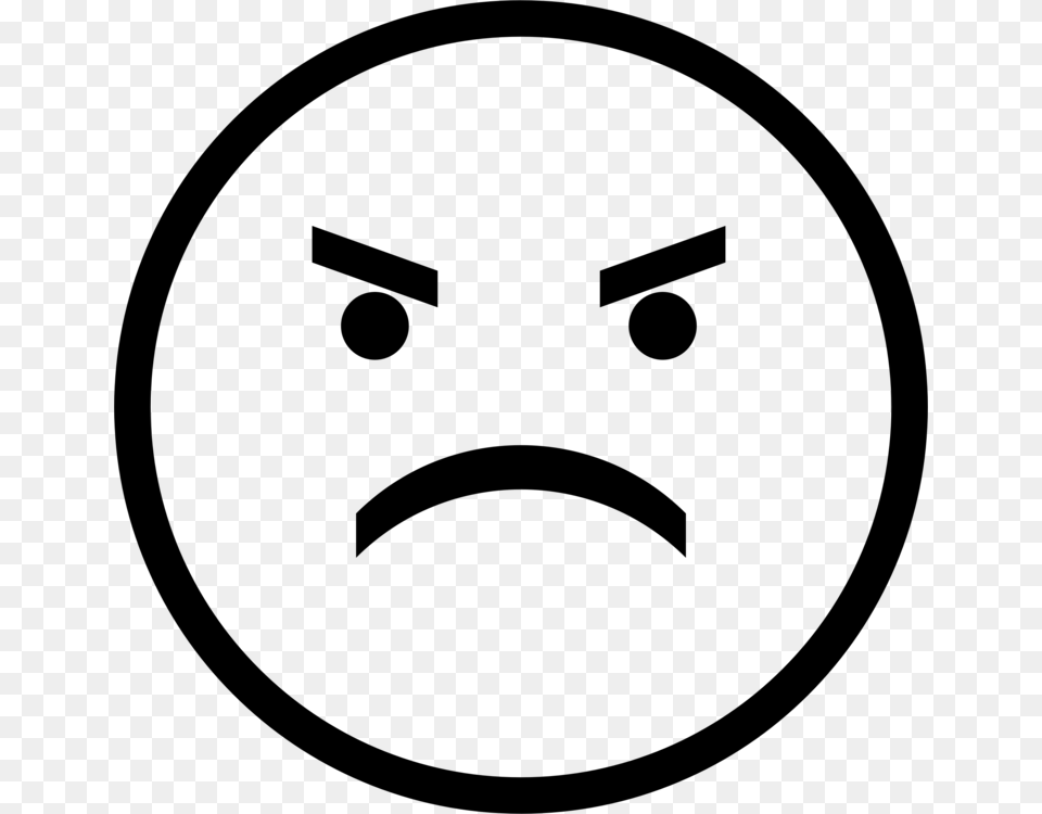 Angry Face Clipart Black And White, Gray Png