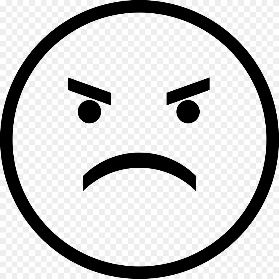 Angry Face Emoji Angry Face Transparent Background, Gray Free Png