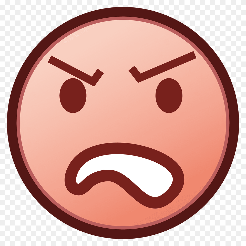 Angry Face Emoji Clipart, Disk, Head, Person Free Png Download