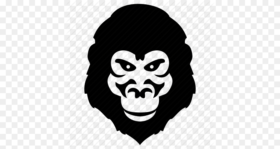 Angry Face Gorilla Head Monkey Icon, Animal, Ape, Mammal, Wildlife Free Png Download