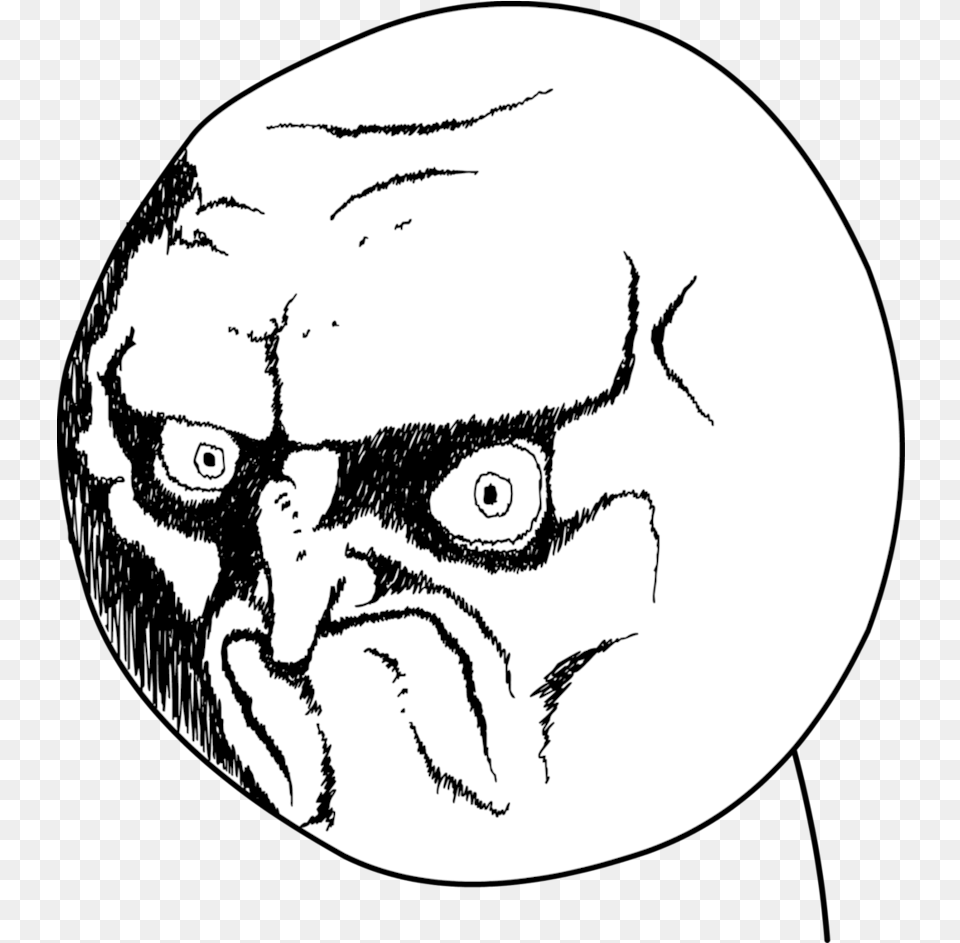 Angry Face No Meme Photos No Rage Face Transparent, Art, Photography, Drawing, Head Png