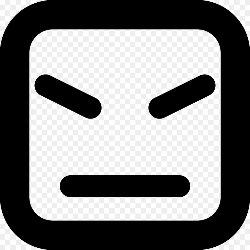 Angry Face Of Square Shape And Straight Lines Comments Tangga Icon, Symbol Png