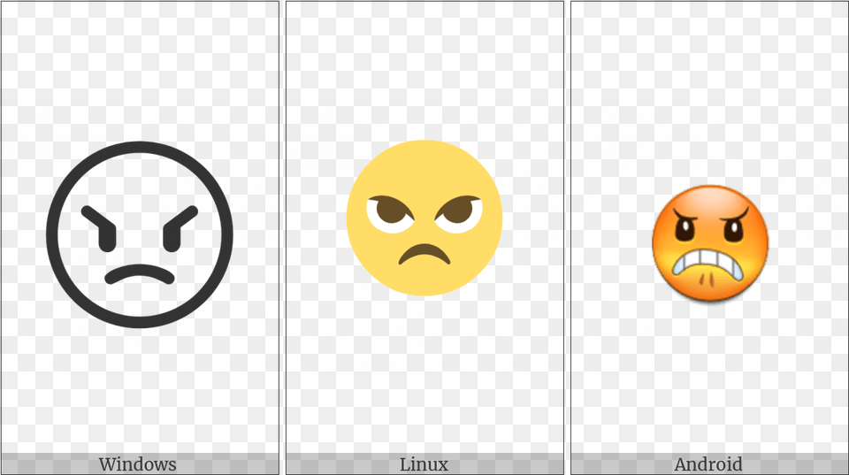 Angry Face On Various Operating Systems Smiley, Head, Person Free Transparent Png