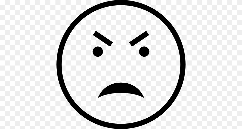 Angry Face Outlined Emoticon Symbol, Stencil, Clothing, Hardhat, Helmet Png Image