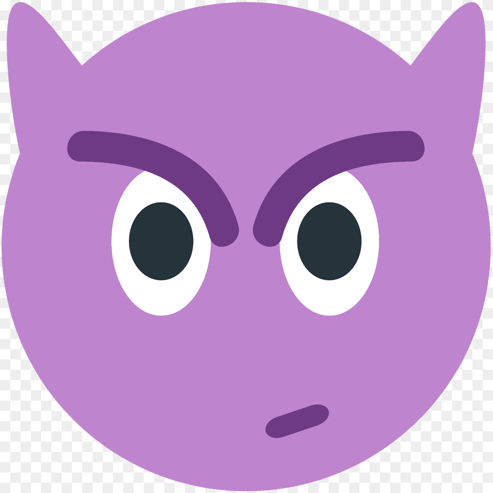 Angry Face With Horns Emoji Clipart, Purple, Animal, Fish, Sea Life Png Image