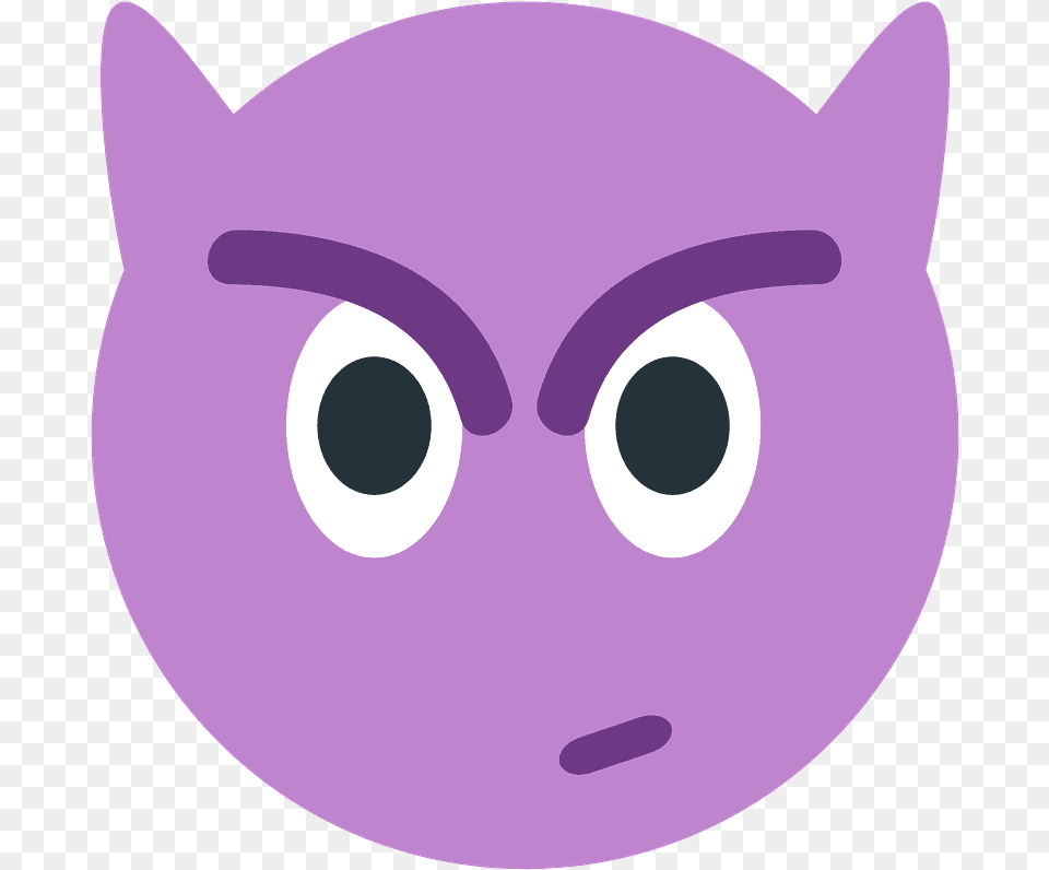 Angry Face With Horns Emoji Clipart Download Cartoon, Purple, Animal, Fish, Sea Life Png