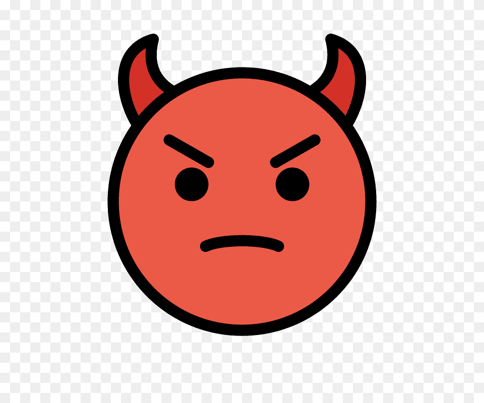 Angry Face With Horns Emoji Red, Snout, Head, Person Free Png Download