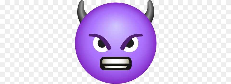 Angry Face With Horns Icon Happy, Purple, Disk Png