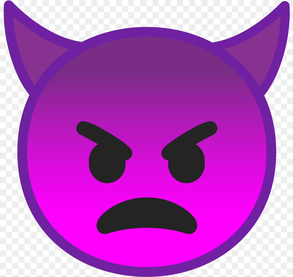 Angry Face With Horns Icon Meaning, Purple Free Png