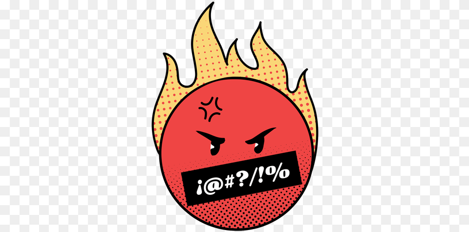 Angry Flaming Emoji Language, Logo, Sticker, Symbol, Badge Free Png Download