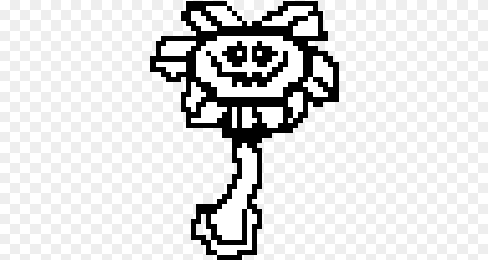 Angry Flowey Pixel Art Maker Illustration, Stencil Free Png Download