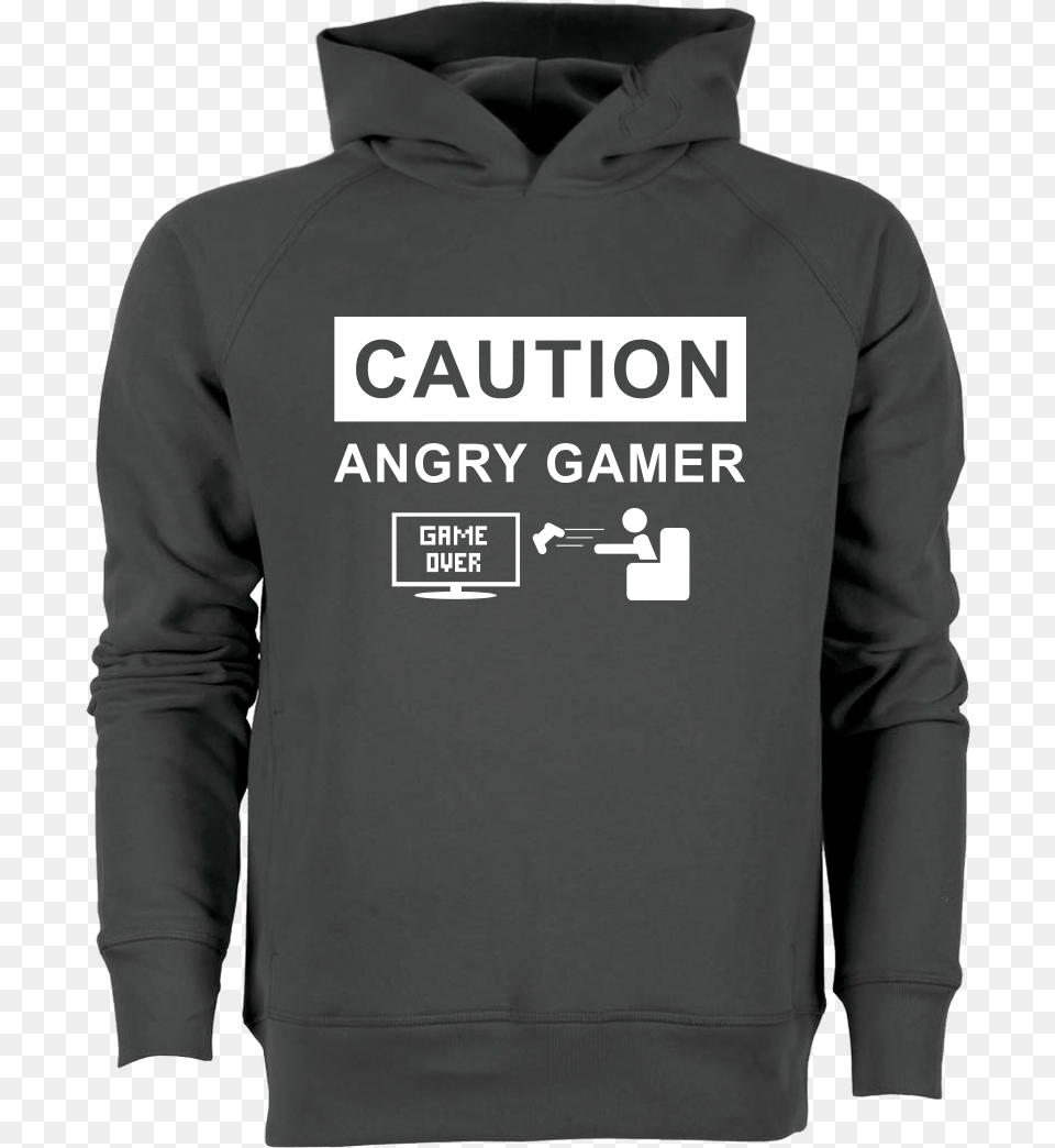 Angry Gamer Sweatshirt Stanley Hoodie Dark Grey Hoodie, Clothing, Knitwear, Sweater, Hood Png
