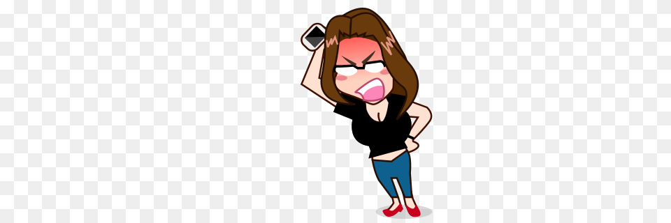 Angry Girl Emojidex, Adult, Person, Female, Woman Free Png Download