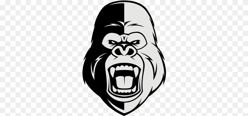 Angry Gorilla Clipart Download Angry Gorilla Face Cartoon, Stencil, Baby, Person, Head Free Transparent Png