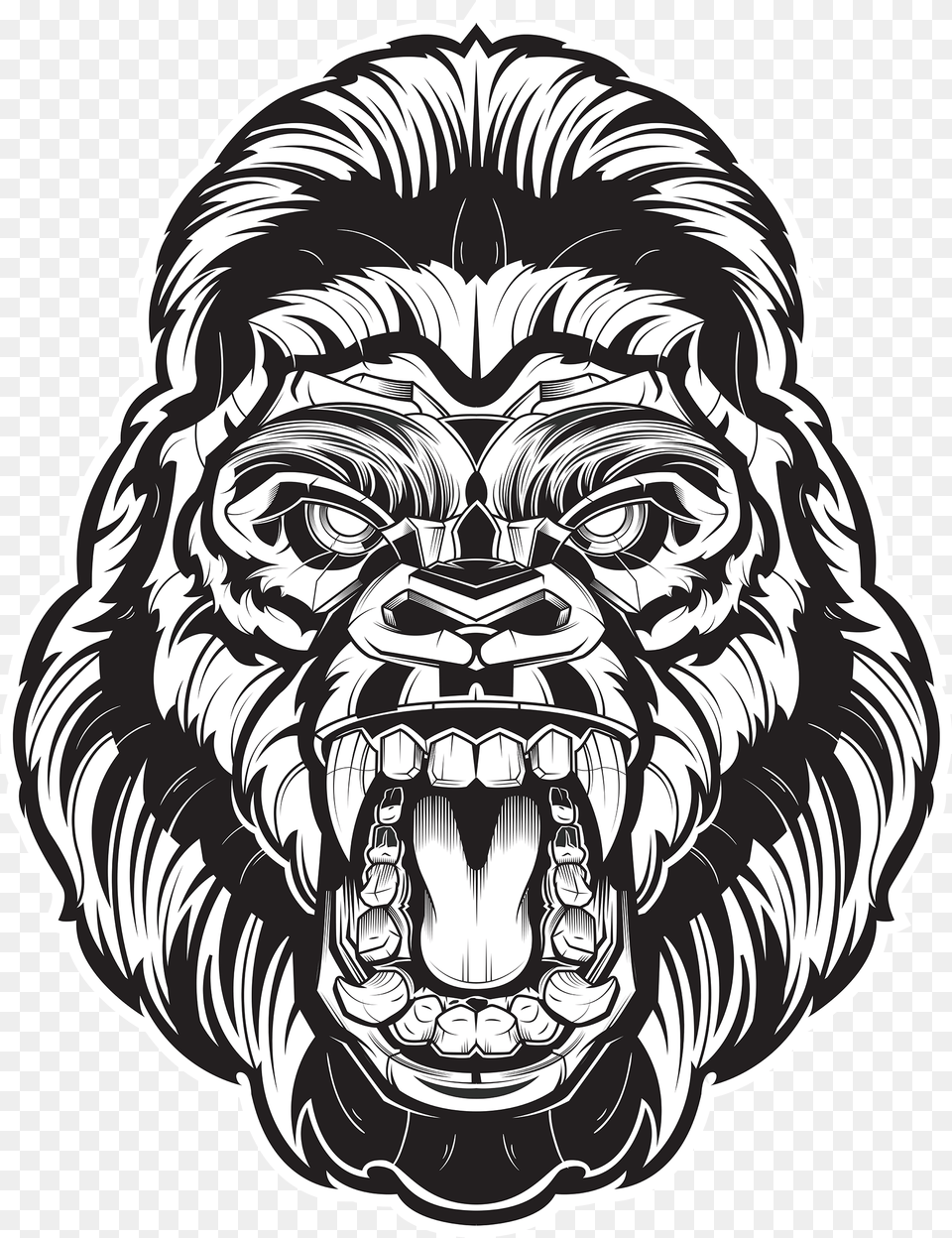 Angry Gorilla Face Clipart Angry Gorilla Clip Art, Drawing, Person, Animal, Ape Png Image