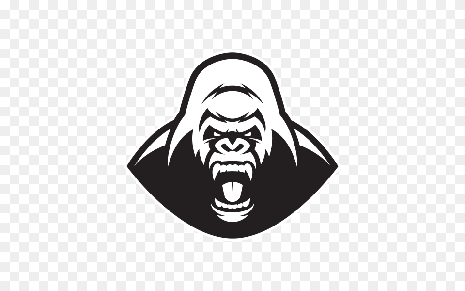 Angry Gorilla U0026 Gorillapng Gorilla Decals, Stencil, Baby, Logo, Person Png Image