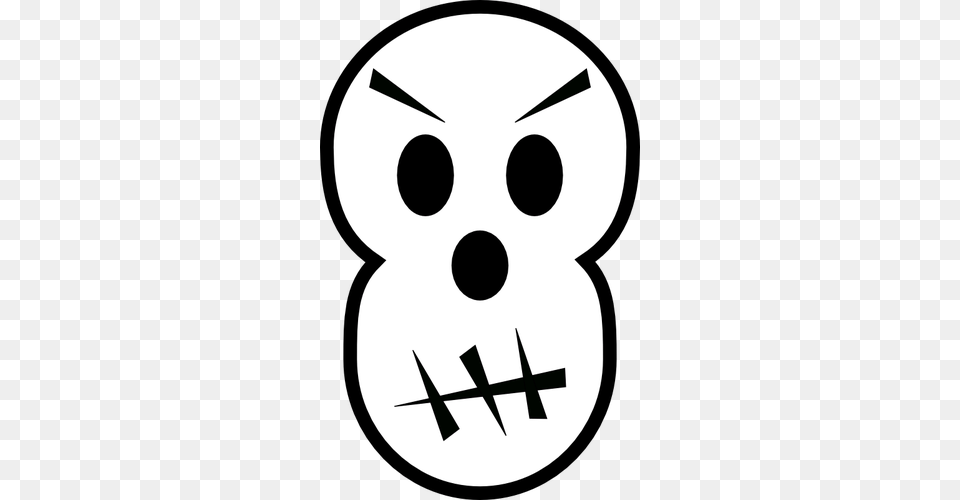 Angry Halloween Skull Vector Clip Art, Stencil, Symbol, Text Png Image