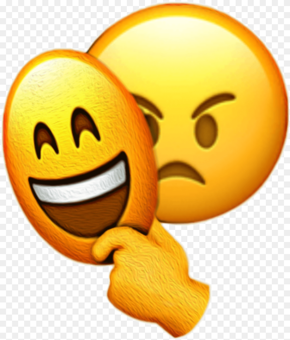 Angry Happy Iphone Emoji Sticker By Maria Happy Sad Cowboy Emoji, Food, Sweets Free Png Download