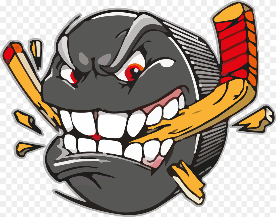 Angry Hockey Puck Clipart Download Cartoon Hockey Puck, Teeth, Person, Mouth, Body Part Png Image