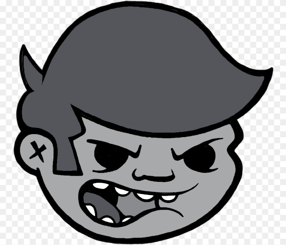 Angry Lad Pin U2014 Therealcornelius Cartoon, Stencil, Baby, Person, Helmet Png Image